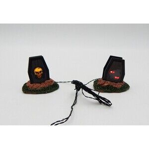 Lemax 34621 Light Up Coffins Spooky Town Accessories Retired Halloween Decor